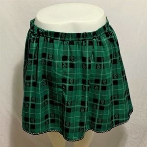 Hot Topic Skirt Harry Potter Slytherin Green Plaid Halloween Size Medium